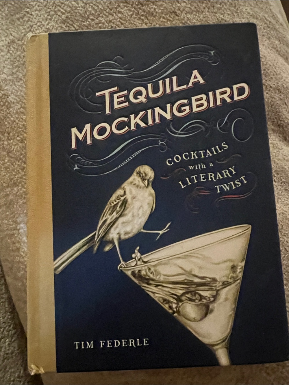 Tequila Mockingbird Cocktail Recipe Book - Navy & Tan